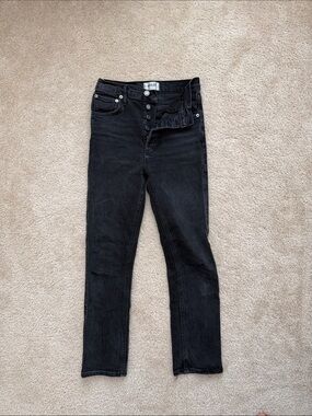 AGOLDE High-Rise Black Button-Fly Jeans